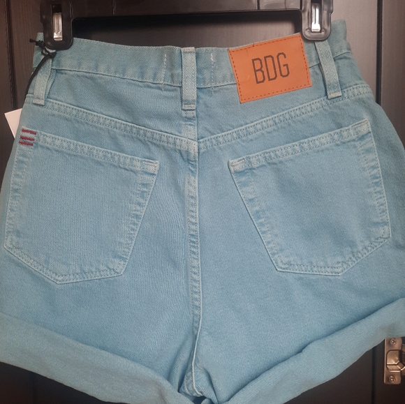 BDG Blue Denim Cuffed Shorts - Picture 5 of 7